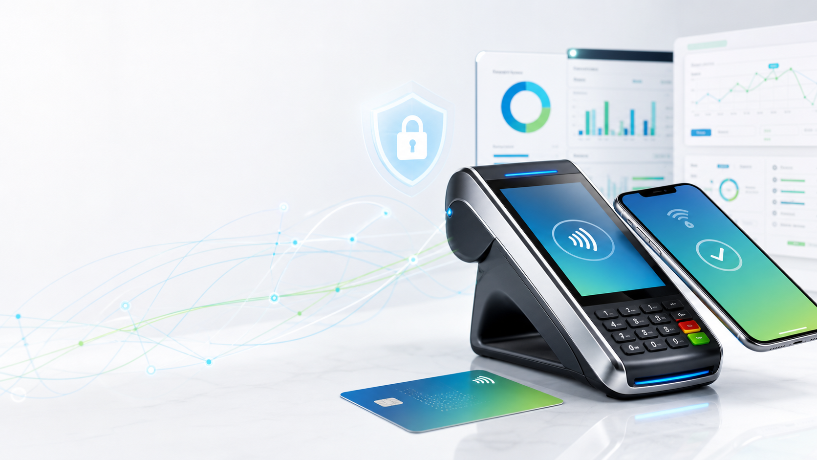 Smart POS accepting contactless banking payment