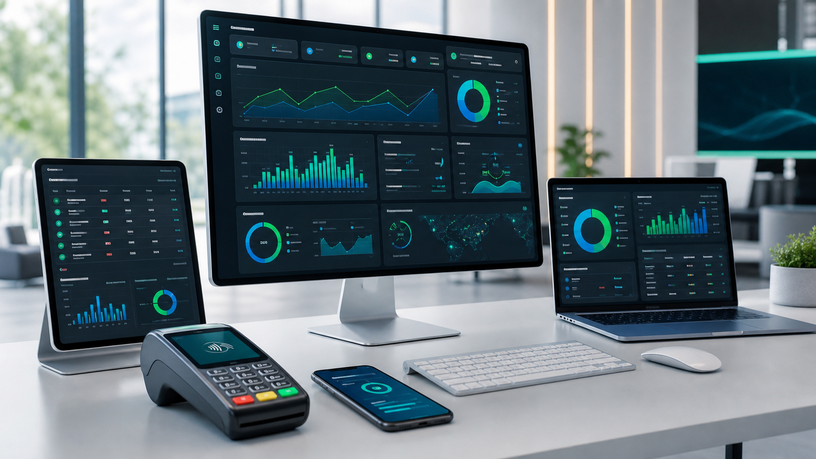 Bank operations dashboard for payments and merchant acquiring